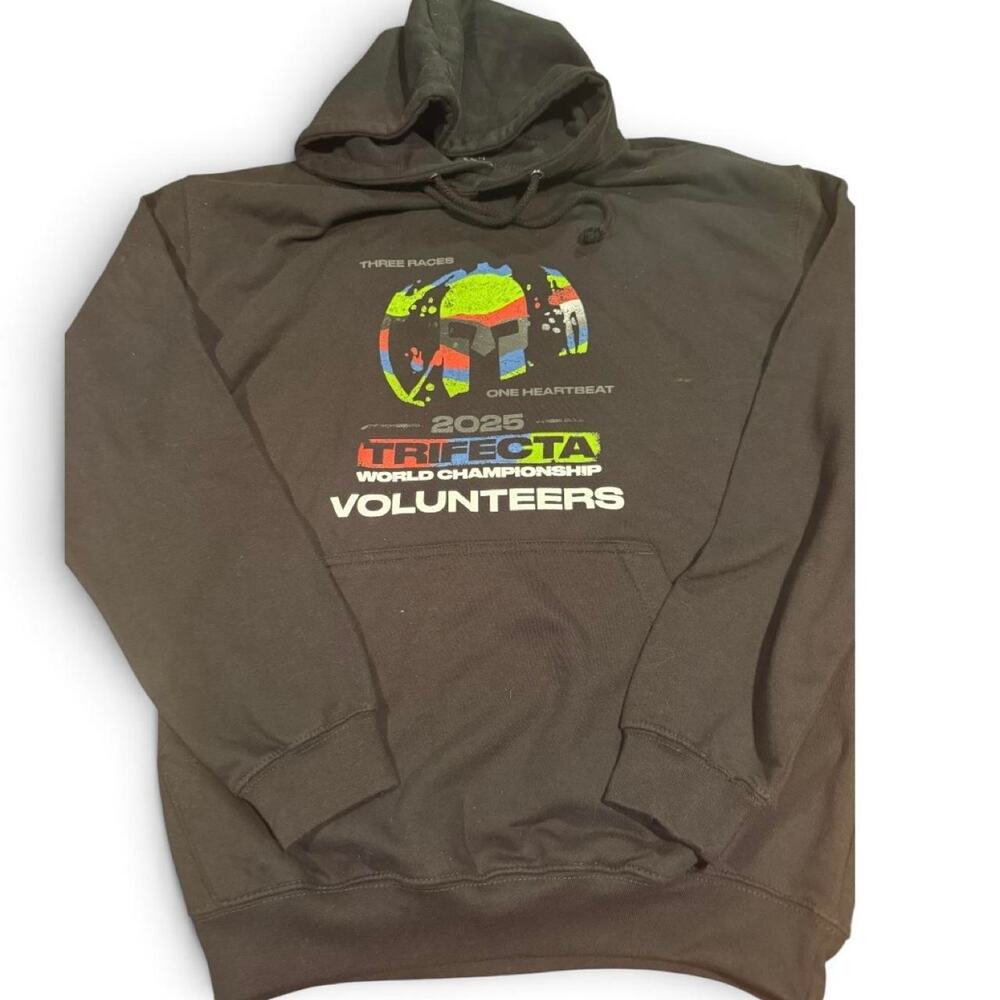 Spartan Race Trifecta World Championship 2025 Volunteer Hoodie Mens Medium Black